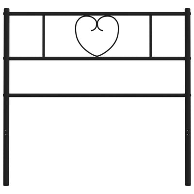 Metallinen sängynpääty musta 75 cm