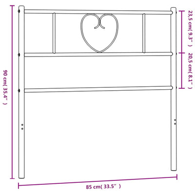 Metallinen sängynpääty musta 80 cm