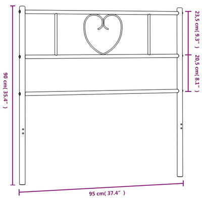 Metallinen sängynpääty musta 90 cm