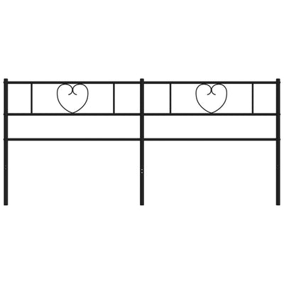 Metallinen sängynpääty musta 193 cm