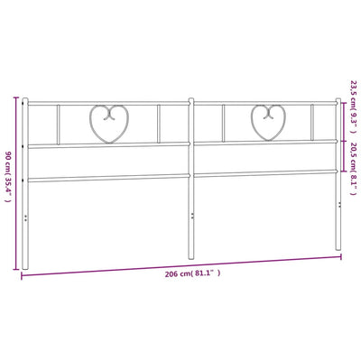 Metallinen sängynpääty musta 200 cm