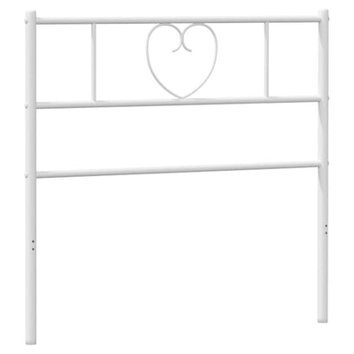 Metallinen sängynpääty valkoinen 90 cm