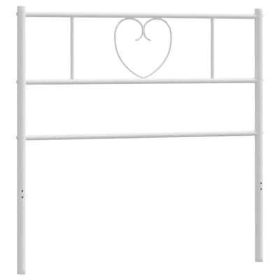 Metallinen sängynpääty valkoinen 90 cm