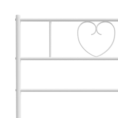 Metallinen sängynpääty valkoinen 90 cm