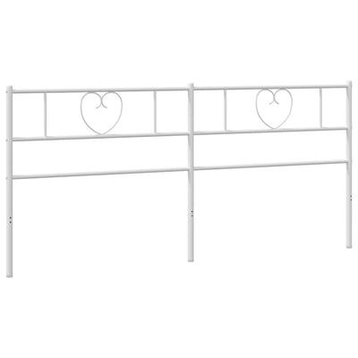 Metallinen sängynpääty valkoinen 180 cm