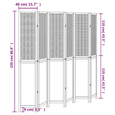 Tummanruskea 6-paneelinen tilanjakaja Hartin (keisaripuu)