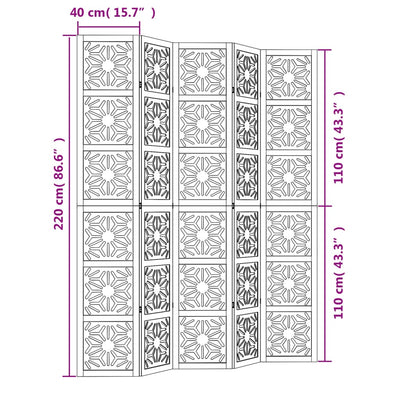Ruskea ja musta paneelinen tilanjakaja Giancarlo 5- (keisaripuu)