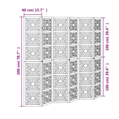 Ruskea ja musta 6-paneelinen tilanjakaja Giancarlo (keisaripuu)
