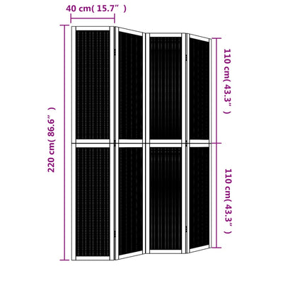 Ruskea paneelinen tilanjakaja Marinita 4- (keisaripuu)