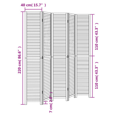 Musta 5-paneelinen tilanjakaja Taft (keisaripuu)