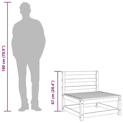 Käsinojaton puutarhansohva Bernedete 70x70x67cm (3 kpl, mänty)