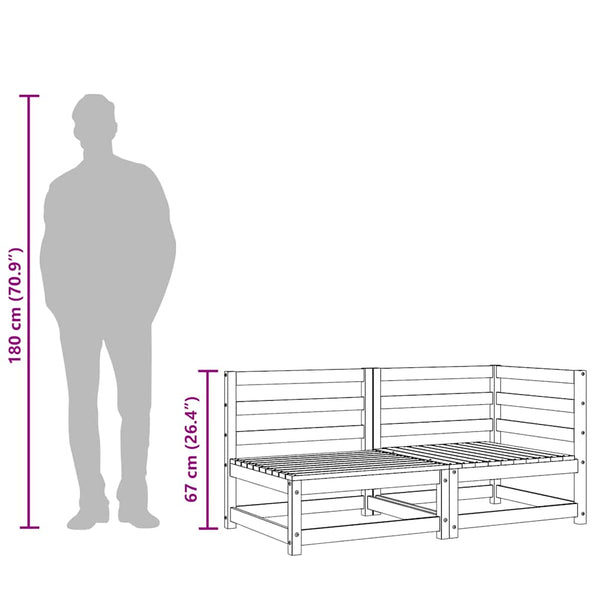 Valkoinen puutarhasohva Ioava (2-istuttava, mänty)