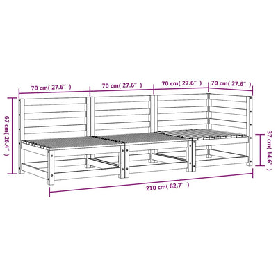 Puutarhasohva Ioava (3-istuttava, kyllästetty mänty)
