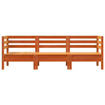 Vahanruskea puutarhasohva Mach (3-istuttava, mänty)