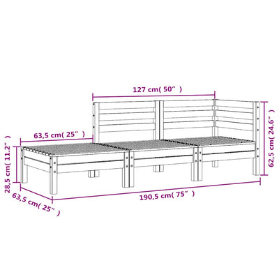 Puutarhasohva Mach (3-istuttava, douglaskuusi)