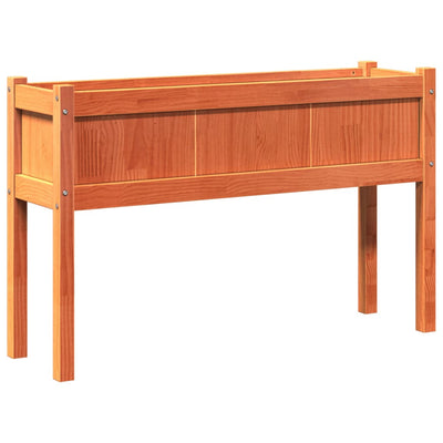 Vahanruskea ulkokukkalaatikko jaloilla Nesrin 110x31x70cm (mänty)