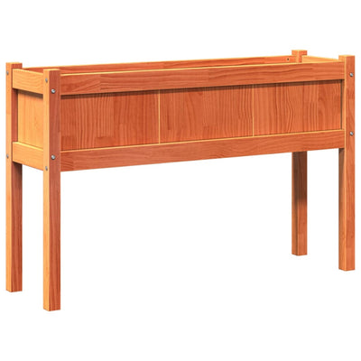 Vahanruskea ulkokukkalaatikko jaloilla Nesrin 110x31x70cm (mänty)