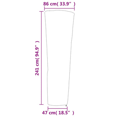 Lämmittimen suojus Duh 86x47x241cm (2 kpl pyramidimuoto 420d oxford)