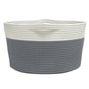 Säilytyskori harmaa ja valkoinen Ø40x25 cm puuvilla