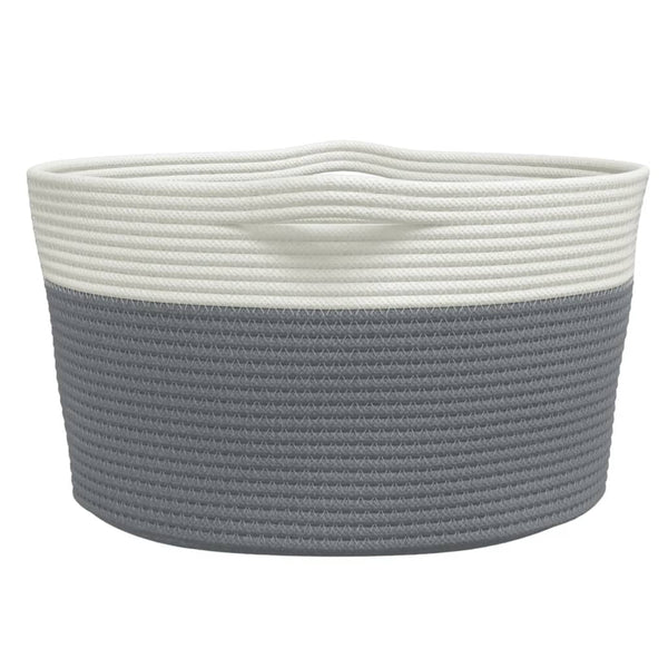 Säilytyskori harmaa ja valkoinen Ø40x25 cm puuvilla