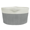 Säilytyskori harmaa ja valkoinen Ø40x25 cm puuvilla