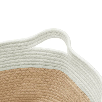 Beige ja valkoinen säilytyskori Gamal Ø40x25cm (puuvilla)