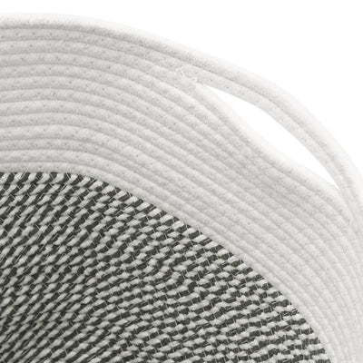 Harmaa ja valkoinen säilytyskori Gamal Ø40x35cm (puuvilla)