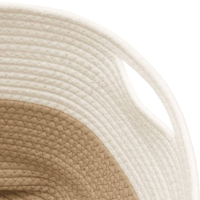 Beige ja valkoinen säilytyskori Gamal Ø40x35cm (puuvilla)