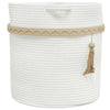 Valkoinen säilytyskori Islanda Ø38x36cm (puuvilla)