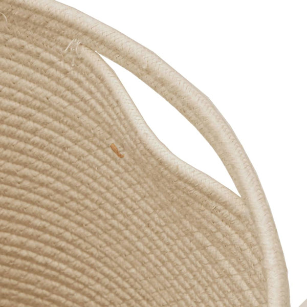 Säilytyskori kannella musta ja beige Ø37x50 cm puuvilla