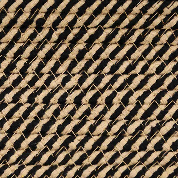 Säilytyskori kannella musta ja beige Ø37x50 cm puuvilla