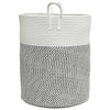 Harmaa ja valkoinen säilytyskori Jacqulyn Ø38x46cm (puuvilla)