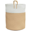 Säilytyskori beige ja valkoinen Ø38x46 cm puuvilla