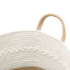 Säilytyskori beige ja valkoinen Ø43x38 cm puuvilla