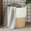 Säilytyskori beige ja valkoinen Ø43x38 cm puuvilla