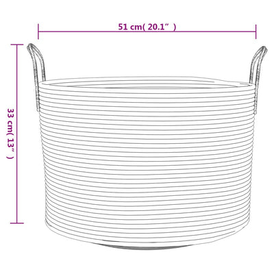 Harmaa ja valkoinen säilytyskori Jacqulyn Ø51x33cm (puuvilla)