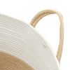 Säilytyskori beige ja valkoinen Ø51x33 cm puuvilla