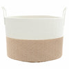 Ruskea ja valkoinen säilytyskori Jacqulyn Ø51x33cm (puuvilla)