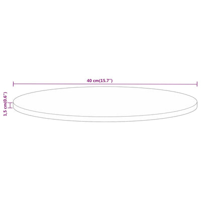 Pöytälevy Ø 40x1,5 cm pyöreä karkea täysi mangopuu