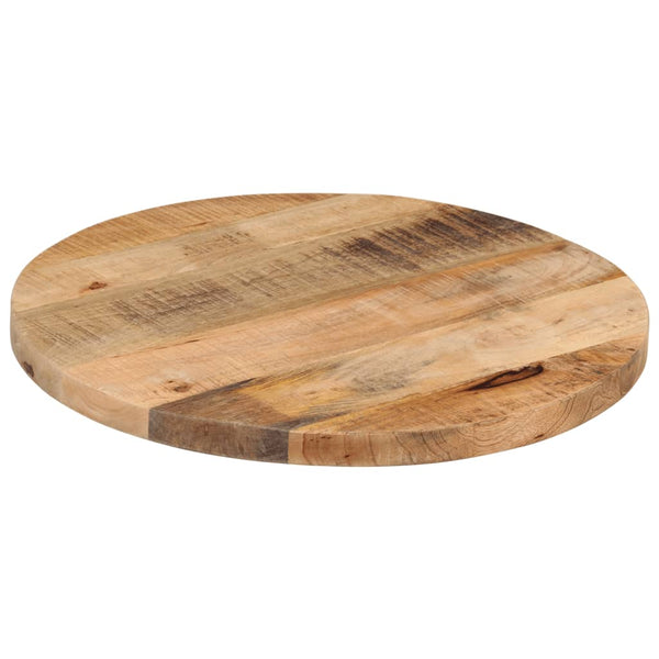 Pöytälevy Ø 40x3,8 cm pyöreä karkea täysi mangopuu