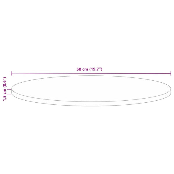 Pöytälevy Ø 50x1,5 cm pyöreä kierrätetty täyspuu