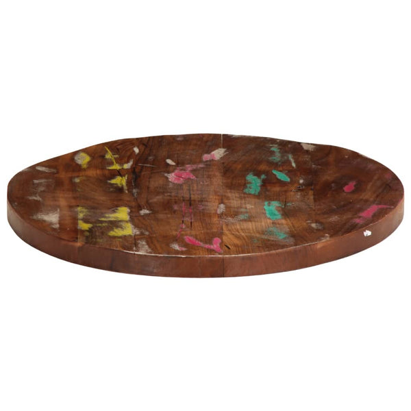 Pöytälevy Ø 60x2,5 cm pyöreä kierrätetty täyspuu