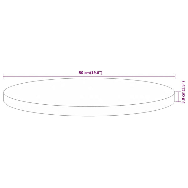 Pöytälevy Ø50x3,8 cm pyöreä täysi akasiapuu