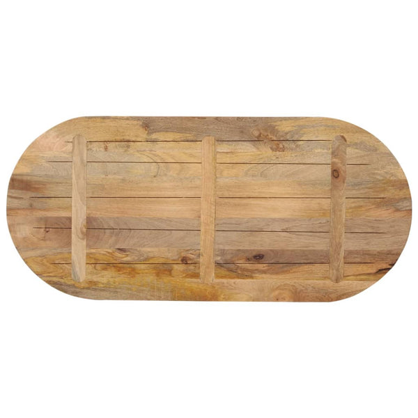 Pöytälevy 110x40x3,8 cm ovaali täysi mangopuu