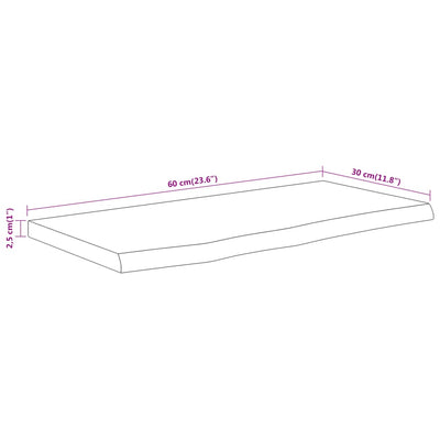 Seinähylly 60x30x2,5 cm suorakaide täysi akasiapuu elävä reuna