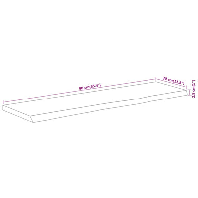 Seinähylly 90x30x2,5 cm suorakaide täysi akasiapuu elävä reuna