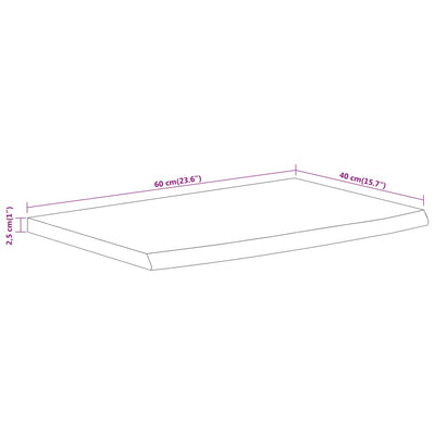 Seinähylly 60x40x2,5 cm suorakaide täysi akasiapuu elävä reuna