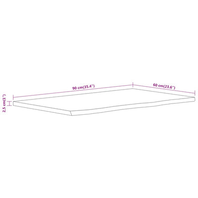 Kylpyhuoneen työtaso Crisantema 90x60x2,5cm (suorakaide akasiapuu)