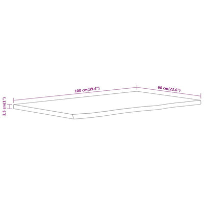 Kylpyhuoneen työtaso Crisantema 100x60x2,5cm (suorakaide akasiapuu)