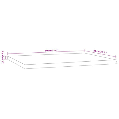 Pöytälevy Crisantema 90x80x2,5cm (suorakaide akasiapuu elävä reuna)